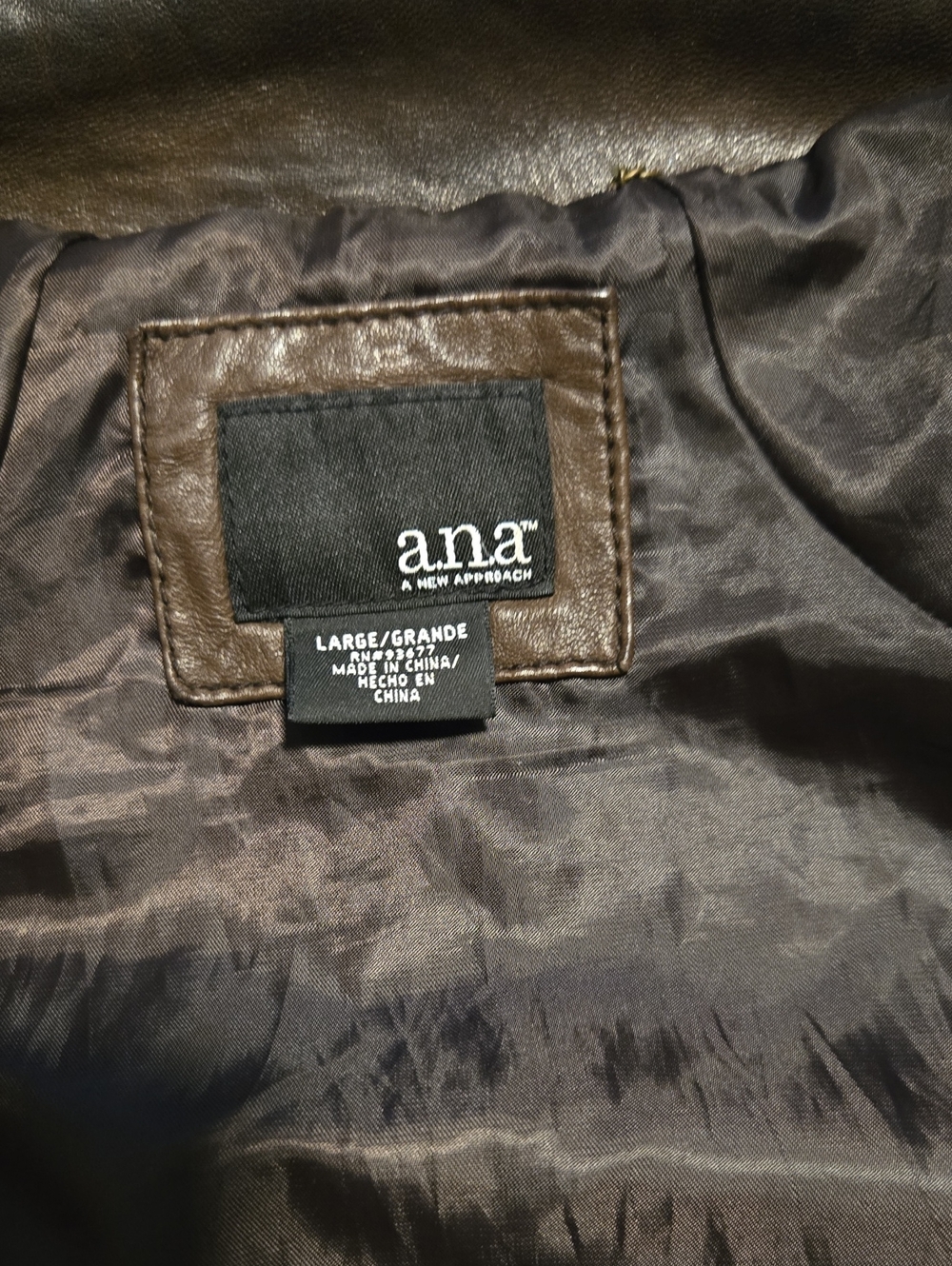 a.n.a Women's Dark Brown Faux Leather Jacket